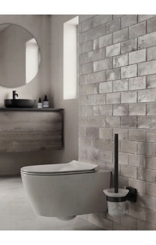 Duvara Monte Wc Fırçalık Siyah Duvara Monte Wc Fırçalık Siyah