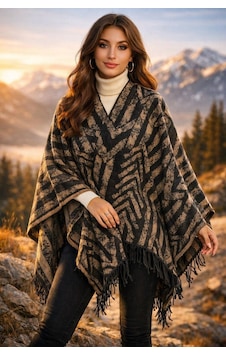 Aldaıyr Kadın Kışlık Çift Taraflı Panço Omuz 140x140 Çok Renkli44 Aldaıyr Kadın Kışlık Çift Taraflı Panço Omuz 140x140 Çok Renkli44