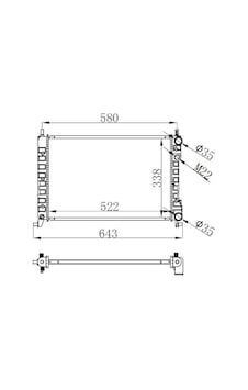 Radyatör Brazing Palıo-albea-strada 96-1.2-1.4-1.6 16v Klimasız Depomıx - 40 Mek 522x359x23