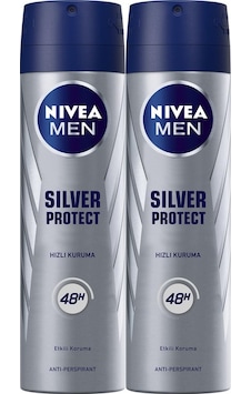 Nivea Men Silver Protect Erkek Sprey Deodorant 2 x 150 ML Nivea Men Silver Protect Erkek Sprey Deodorant 2 x 150 ML