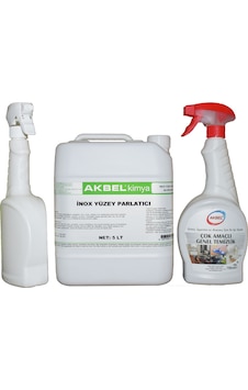 Akbel İnox Yüzey Parlatıcı 5 L + Çok Amaçlı Genel Temizlik 750 ML Akbel İnox Yüzey Parlatıcı 5 L + Çok Amaçlı Genel Temizlik 750 ML