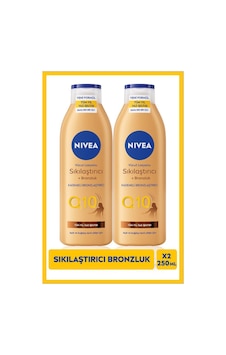 Nıvea Q10 Sıkılaştırıcı Ve Bronzlaştırıcı Vücut Losyonu 250ml, Kademeli Bronzluk, Açık Buğday Ten, X2 Adet Nıvea Q10 Sıkılaştırıcı Ve Bronzlaştırıcı Vücut Losyonu 250ml, Kademeli Bronzluk, Açık Buğday Ten, X2 Adet