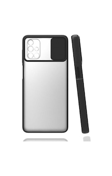Kilifone - Samsung Uyumlu Galaxy M51 - Kılıf Slayt Sürgülü Arkası Buzlu Lensi Kapak - Siyah