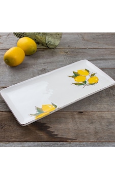 Lmn-0008 Dıkortgen Tabak 36 Cm Lımon Desenli Lmn-0008 Dıkortgen Tabak 36 Cm Lımon Desenli