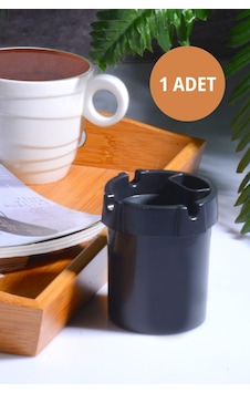 Rotanev Koku Yapmaz Çakmaklık Hazneli Siyah Plastik Küllük Oto Kül Tablası Kül Tabağı 1 Adet