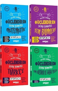 Ankara 2025 8. Sınıf Matematik Türkçe Fen Din Güçlendiren Soru Seti 4 Kitap