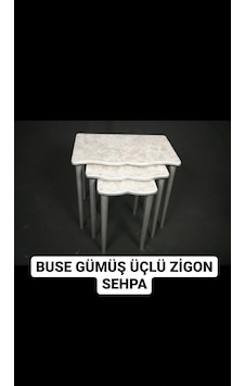Moleni Buse Gümüş Zigon Sehpa Moleni Buse Gümüş Zigon Sehpa