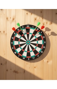 Mey İthalat 15 İnç Dart Tahtası 4 Metal Uçlu Dart Oku Dayanıklı Ahşap Gövde Mey İthalat 15 İnç Dart Tahtası 4 Metal Uçlu Dart Oku Dayanıklı Ahşap Gövde