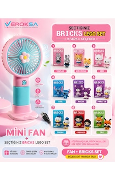 Turkuaz Mini Fan + Seçtiğiniz Bricks Set Turkuaz Mini Fan + Seçtiğiniz Bricks Set