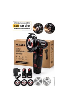 Heilber Ba011537 Akülü Mini Taşlama Makinesi 3 İnç Şarjlı Avuç Taşlama Spiral Kesme Makinesi 2 Akülü Profesy