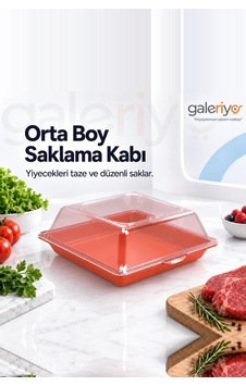 Galeriyo Derin Dondurucu Saklama Kabı Orta Boy Turuncu