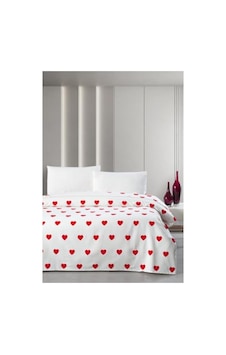 %100 Pamuk Çift Kişilik Pike Yatak Örtüsü, 220x230 Cm, Kırmızı Açık Indigo