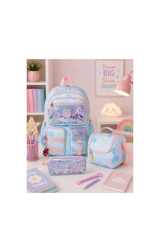 Love Valice 3'lü Set Kız Çocuk İlkokul Okul Çantası Ortopedik Sırt Destekli Beslenme Çantalı Kalemlikli Pullu Mavi Love Valice 3'lü Set Kız Çocuk İlkokul Okul Çantası Ortopedik Sırt Destekli Beslenme Çantalı Kalemlikli Pullu Mavi