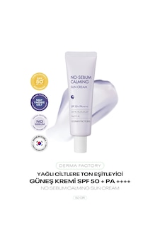 Yağlı Ciltler İçin Ton Eşitleyici Kore Güneş Kremi Derma Factory No Sebum Calming Sun Cream Spf 50+ Yağlı Ciltler İçin Ton Eşitleyici Kore Güneş Kremi Derma Factory No Sebum Calming Sun Cream Spf 50+