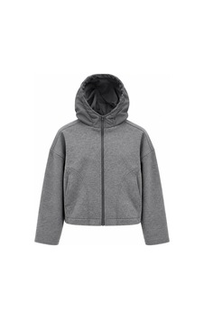 Laluvia Gri Kapüşonlu Fermuarlı Sweatshirt - 1226 Laluvia Gri Kapüşonlu Fermuarlı Sweatshirt - 1226