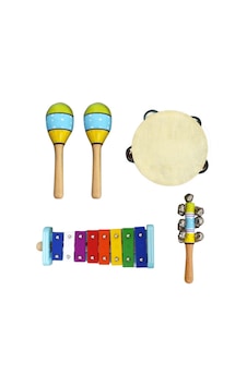 Manuel Raymond Mrps4 Orff Ritim Seti - 4 Parça Eğitim - Okul Öncesi Tef, Shaker, Üçgen Zil Ve Ritim Çubukları, Çocuk Gelişimine Uygun Güvenli Materyal Uyum: Anaokulu Ve İlkokul Müzik Eğitimi