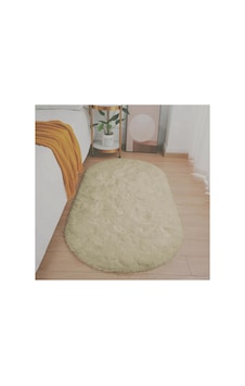 Bej Oval Post Halı Kesme Yolluk Peluş Yumuşak Kaymaz Dot Taban Bej Oval Post Halı Kesme Yolluk Peluş Yumuşak Kaymaz Dot Taban