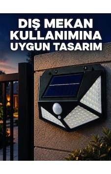 Mey İthalat Güneş Enerjisi İle Şarj Olan Hareket Sensörlü 3 Modlu Led Dış Mekan Duvar Aydınlatması Diğer
