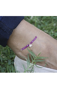 Rose Zirkon Taşlı Fil Figürlü Ametist Taşlı Halhal Gümüş Rose Zirkon Taşlı Fil Figürlü Ametist Taşlı Halhal Gümüş