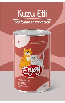 Enjoy Kuzu Etli Kedi Konservesi Sos İçinde Et Parçacıklı 400 Gr