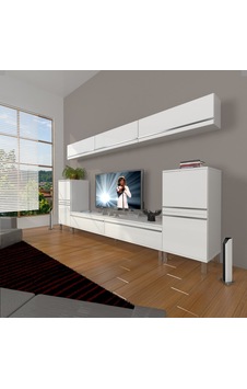 Decoraktiv Eko 9 Mdf Std Krom Ayaklı Tv Ünitesi Tv Sehpası Beyaz Decoraktiv Eko 9 Mdf Std Krom Ayaklı Tv Ünitesi Tv Sehpası Beyaz