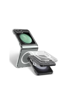 Samsung Uyumlu Galaxy Z Flip 6 Kılıf Kamera Korumalı M-safe Sert Pc Zore Porto Kapak Şeffaf