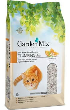 Garden Mix Portakal Kokulu Topaklaşan Bentonit Kedi Kumu 10 L Garden Mix Portakal Kokulu Topaklaşan Bentonit Kedi Kumu 10 L