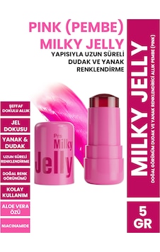 Procsin Milky Jelly Doğal Görünüm Dudak Ve Yanak Renklendirici Allık Pembe Pink 5 Gr Açık Pembe