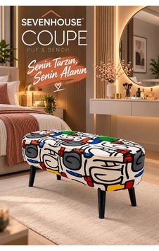 Coupe Modern Desenli Puf Bench 92 Cm Genişlik, 4 Ayaklı, Salon, Yatak Odası Ve Ofis İçin Dekoratif Puf Çok Renkli Çok Renkli Coupe Modern Desenli Puf Bench 92 Cm Genişlik, 4 Ayaklı, Salon, Yatak Odası Ve Ofis İçin Dekoratif Puf Çok Renkli Çok Renkli