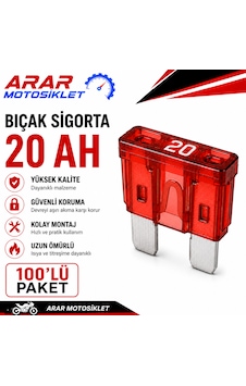 Bıçak Sigorta 20ah 1 Paket 100 Adet-arr3178 20 Bıçak Sigorta 20ah 1 Paket 100 Adet-arr3178 20