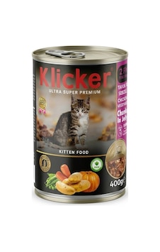 Klicker Tavuklu Sebzeli Pate Yavru Kedi Konservesi 400 Gr Klicker Tavuklu Sebzeli Pate Yavru Kedi Konservesi 400 Gr