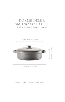 Voeux 24 Cm Sığ Tencere - Degrade Gri Voeux 24 Cm Sığ Tencere - Degrade Gri