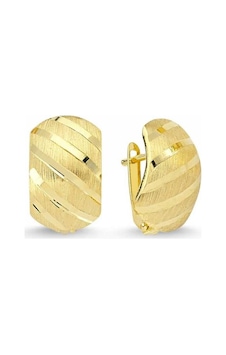 Sembolgold Altın J Küpe Taşsız Yatay Çizgili Model Sembolgold Altın J Küpe Taşsız Yatay Çizgili Model