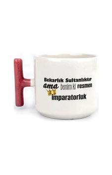 Mor Mürekkep Bekarlık Sultanlıktır Ama Baskılı Kırmızı Kulplu T Kupa Mor Mürekkep Bekarlık Sultanlıktır Ama Baskılı Kırmızı Kulplu T Kupa