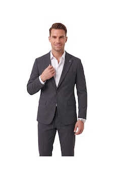 Deepsea Erkek Slim Fit Dar Kesim Çizgili Gofre Kumaş Lacivert Takım Elbise Tek Düğme İpli Pantolon 2602311 Deepsea Erkek Slim Fit Dar Kesim Çizgili Gofre Kumaş Lacivert Takım Elbise Tek Düğme İpli Pantolon 2602311