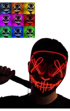 Led Işıklı Neon Maske Cadılar Bayramı Maskesi Korkunç Glblseme - 70 Korku Maskesi Led Işıklı Neon Maske Cadılar Bayramı Maskesi Korkunç Glblseme - 70 Korku Maskesi