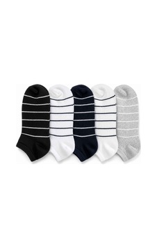 DS Wak Ekonomik Kadın Patik Çorap 5'li Paket %85 Pamuklu Çizgili Yumuşak Konforlu Nefes Alabilir Set Beyaz DS Wak Ekonomik Kadın Patik Çorap 5'li Paket %85 Pamuklu Çizgili Yumuşak Konforlu Nefes Alabilir Set Beyaz