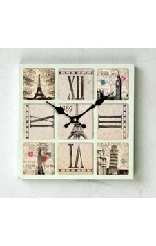 Saatler-MB KARE AVRUPA ŞEHİRLERİ TEMALI DUVAR SAATİ-30x30 cm Çok Renkli Saatler-MB KARE AVRUPA ŞEHİRLERİ TEMALI DUVAR SAATİ-30x30 cm Çok Renkli