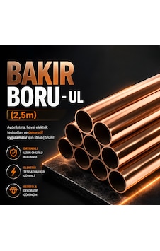 Bakır Boru - Ul 2,5m 15/0,70mm Bakır Boru - Ul 2,5m 15/0,70mm