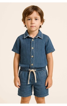 Nanica Kids Erkek Çocuk Müslin Uzun Kollu Gömlek Nc-126108 Mavi Nanica Kids Erkek Çocuk Müslin Uzun Kollu Gömlek Nc-126108 Mavi