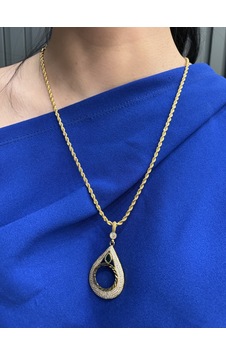 Yeşil Zirkon Taşlı Çeyrek Kolye Ucu - 22 Ayar Altın Kaplama Yeşil Zirkon Taşlı Çeyrek Kolye Ucu - 22 Ayar Altın Kaplama
