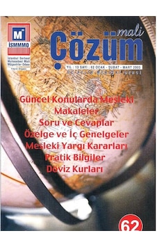 Mali Çözüm - Güncel Konularda Mesleki Makaleler Soru Ve Cevaplar Özelge Ve İç Genelgeler Mali Çözüm - Güncel Konularda Mesleki Makaleler Soru Ve Cevaplar Özelge Ve İç Genelgeler