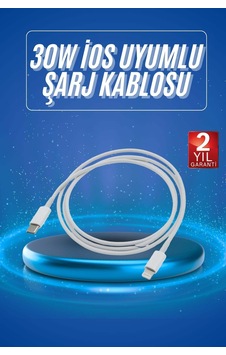 Type-c Ligtning 30w İos Şarj Kablosu Hızlı Şarj Kablosu Renkli