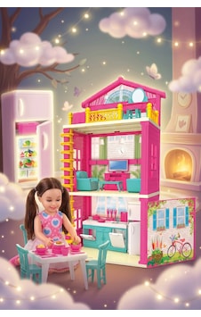 Lola'nın Evi 3 Katlı Mobilyalı Ve Bebekli Oyuncak Ev Seti 40 Cm Lola'nın Evi 3 Katlı Mobilyalı Ve Bebekli Oyuncak Ev Seti 40 Cm
