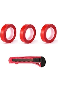3 Adet Çift Taraflı Vhb Bant Akrilik Silikon Şeffaf Bandı 24 Mm X 2 Mt + Maket Bıçağı 3 Adet Çift Taraflı Vhb Bant Akrilik Silikon Şeffaf Bandı 24 Mm X 2 Mt + Maket Bıçağı