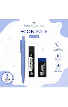 Faber-castell Econ Pale 0,7 Mavi Versatil Kalem+0,7 Uç+orta Boy Sınav Silgisi Faber-castell Econ Pale 0,7 Mavi Versatil Kalem+0,7 Uç+orta Boy Sınav Silgisi