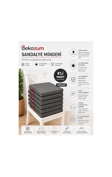 Comfort Plus Sandalye Koltuk Minderi 40x40 Bağcıklı Fermuarlı Yıkanabilir Balkon Bahçe Minderi 6 Lı Antrasit 6 Lı Comfort Plus Sandalye Koltuk Minderi 40x40 Bağcıklı Fermuarlı Yıkanabilir Balkon Bahçe Minderi 6 Lı Antrasit 6 Lı