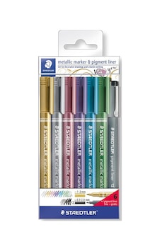 Staedtler Metallic Marker & Pigment Liner Set 7Li Staedtler Metallic Marker & Pigment Liner Set 7Li