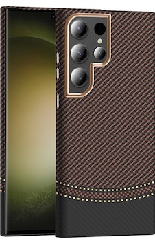 Galaxy Uyumlu S24 Ultra Kılıf M-safe Şarj Özellikli Karbon Fiber Görünümlü Zore Gros Kapak Gold-siyah Galaxy Uyumlu S24 Ultra Kılıf M-safe Şarj Özellikli Karbon Fiber Görünümlü Zore Gros Kapak Gold-siyah