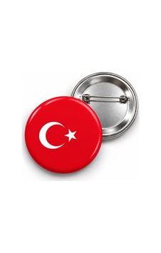Türkiye Bayrağı - 58mm Rozet Çok Renkli